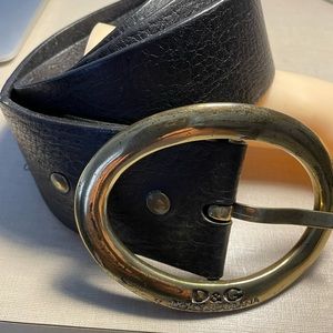 Dolce and Gabbana mens black leather belt